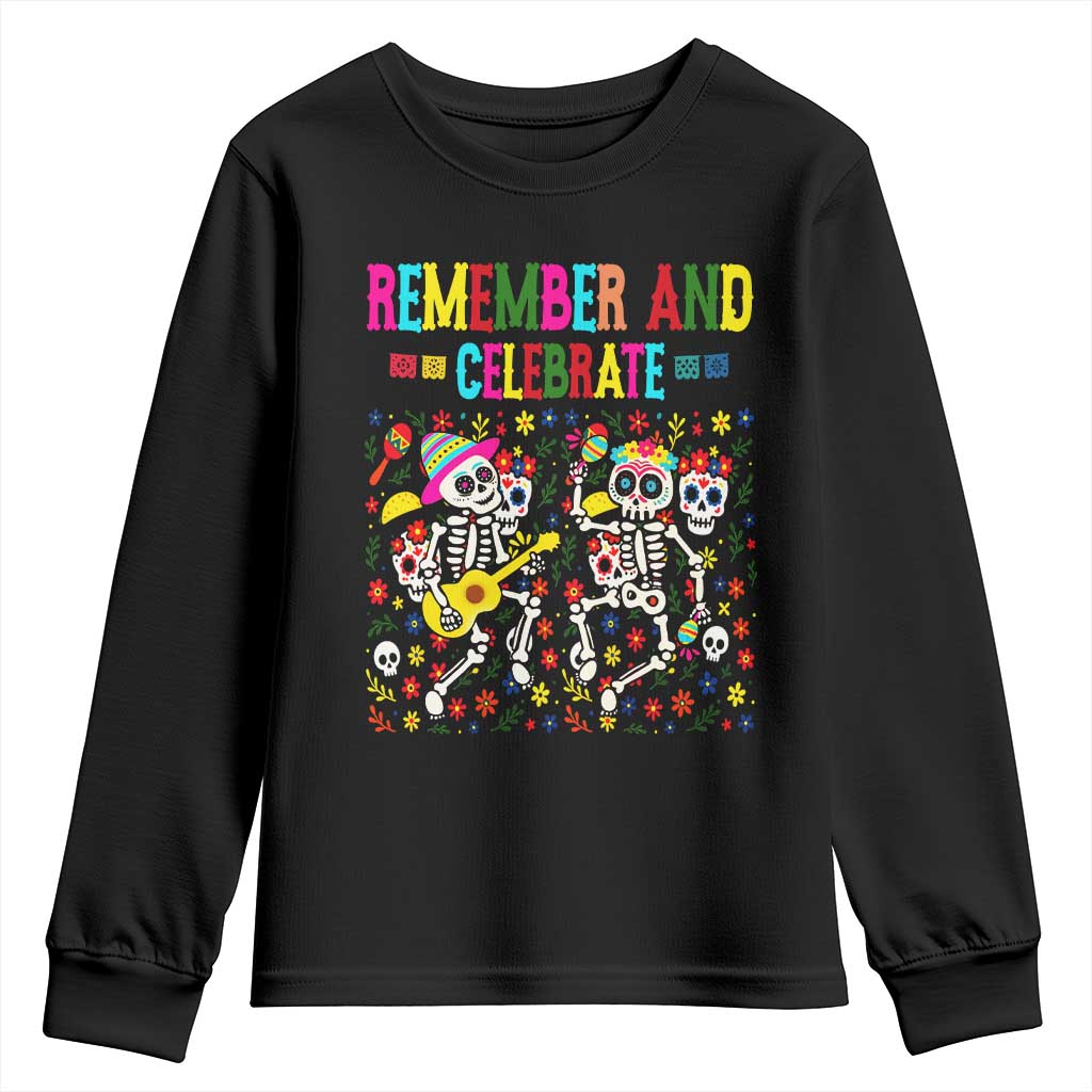 Dia De Los Muertos Skeleton Youth Sweatshirt Remember And Celebrate Mexican Festival - Wonder Print Shop
