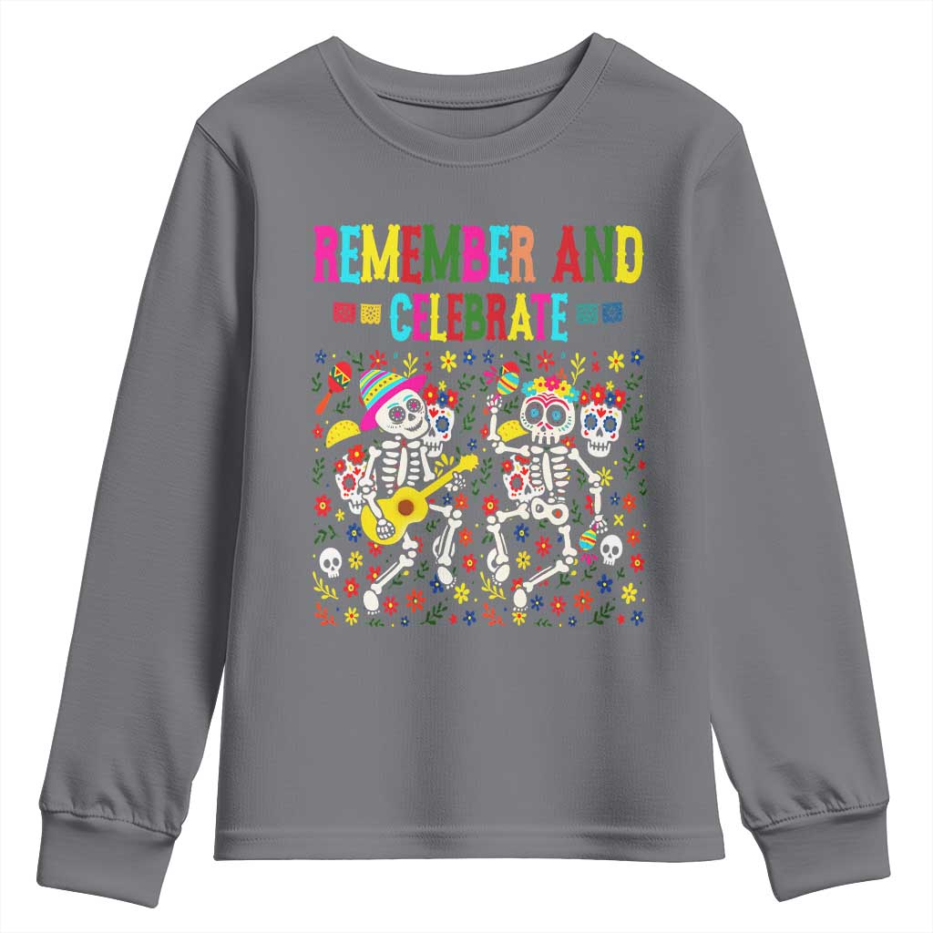 Dia De Los Muertos Skeleton Youth Sweatshirt Remember And Celebrate Mexican Festival - Wonder Print Shop