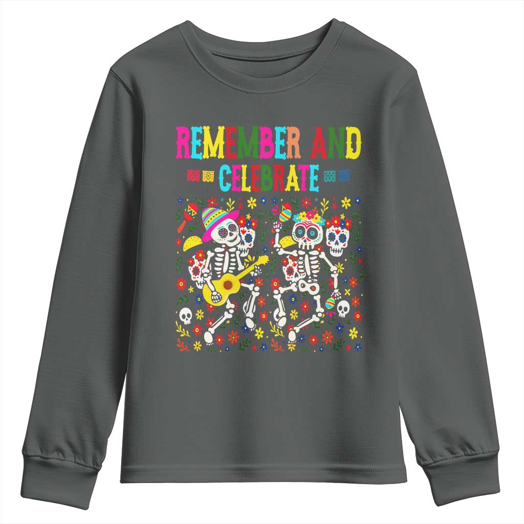 Dia De Los Muertos Skeleton Youth Sweatshirt Remember And Celebrate Mexican Festival - Wonder Print Shop