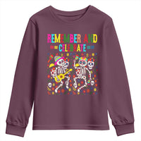 Dia De Los Muertos Skeleton Youth Sweatshirt Remember And Celebrate Mexican Festival - Wonder Print Shop