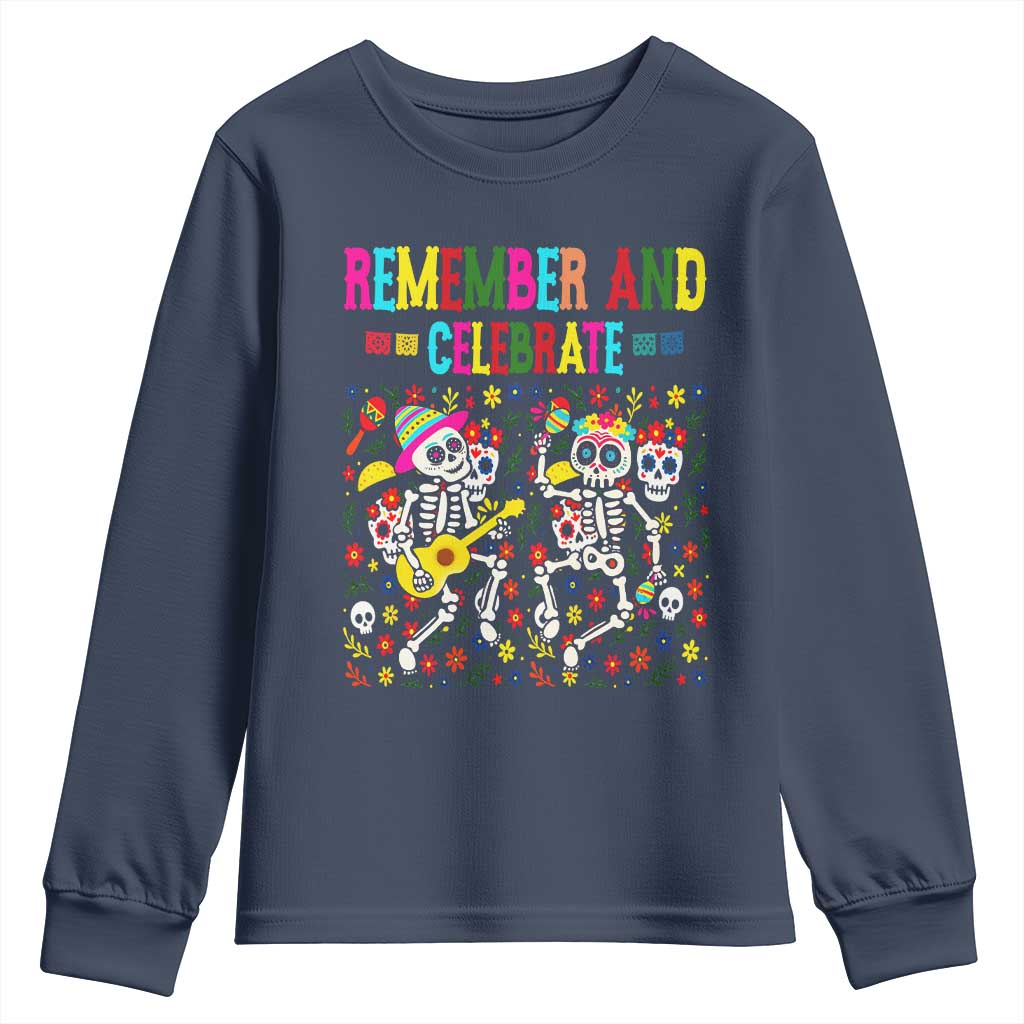 Dia De Los Muertos Skeleton Youth Sweatshirt Remember And Celebrate Mexican Festival - Wonder Print Shop