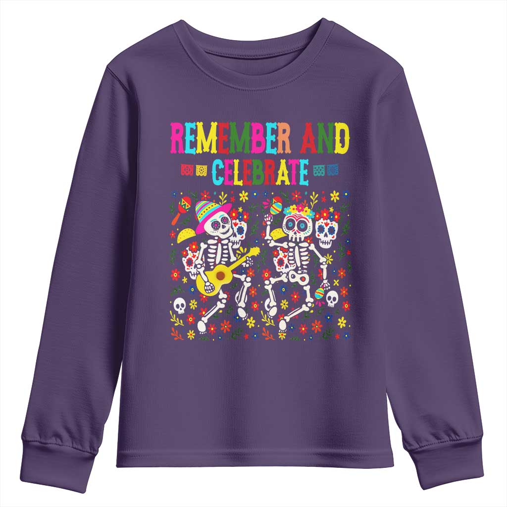 Dia De Los Muertos Skeleton Youth Sweatshirt Remember And Celebrate Mexican Festival - Wonder Print Shop
