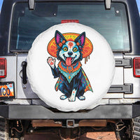 Dia De Los Muertos Border Collie Spare Tire Cover Sugar Skull Dog Day Of The Dead Gift
