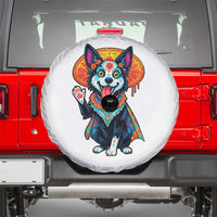 Dia De Los Muertos Border Collie Spare Tire Cover Sugar Skull Dog Day Of The Dead Gift