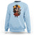 Day Of The Dead Latina Sweatshirt Cute Girl With Skeleton Kitten Floral Skull - Wonder Print Shop