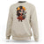 Day Of The Dead Latina Sweatshirt Cute Girl With Skeleton Kitten Floral Skull - Wonder Print Shop