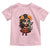 Day Of The Dead Latina Toddler T Shirt Cute Girl With Skeleton Kitten Floral Skull - Wonder Print Shop