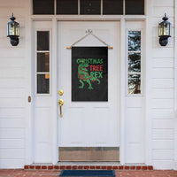 Christmas Dinosaur Garden Flag Funny Tree Rex Xmas Light - Wonder Print Shop