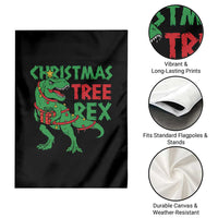 Christmas Dinosaur Garden Flag Funny Tree Rex Xmas Light - Wonder Print Shop