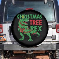 Christmas Dinosaur Spare Tire Cover Funny Tree Rex Xmas Light - Wonder Print Shop