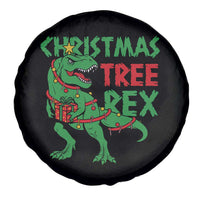 Christmas Dinosaur Spare Tire Cover Funny Tree Rex Xmas Light - Wonder Print Shop