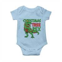 Christmas Dinosaur Baby Onesie Funny Tree Rex Xmas Light - Wonder Print Shop