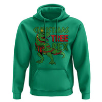 Christmas Dinosaur Hoodie Funny Tree Rex Xmas Light - Wonder Print Shop