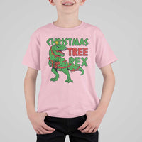 Christmas Dinosaur T Shirt For Kid Funny Tree Rex Xmas Light - Wonder Print Shop