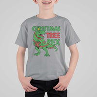 Christmas Dinosaur T Shirt For Kid Funny Tree Rex Xmas Light - Wonder Print Shop