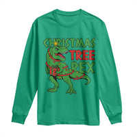 Christmas Dinosaur Long Sleeve Shirt Funny Tree Rex Xmas Light - Wonder Print Shop