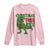 Christmas Dinosaur Long Sleeve Shirt Funny Tree Rex Xmas Light - Wonder Print Shop