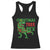 Christmas Dinosaur Racerback Tank Top Funny Tree Rex Xmas Light - Wonder Print Shop