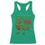 Christmas Dinosaur Racerback Tank Top Funny Tree Rex Xmas Light - Wonder Print Shop