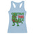 Christmas Dinosaur Racerback Tank Top Funny Tree Rex Xmas Light - Wonder Print Shop