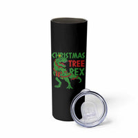 Christmas Dinosaur Skinny Tumbler Funny Tree Rex Xmas Light