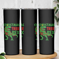 Christmas Dinosaur Skinny Tumbler Funny Tree Rex Xmas Light