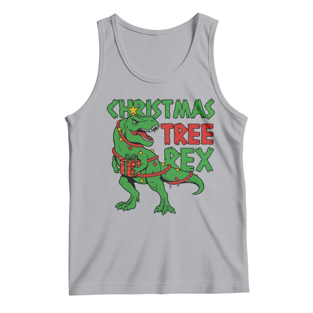 Christmas Dinosaur Tank Top Funny Tree Rex Xmas Light - Wonder Print Shop