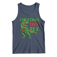 Christmas Dinosaur Tank Top Funny Tree Rex Xmas Light - Wonder Print Shop