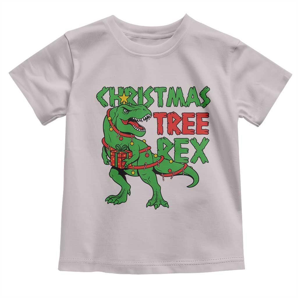 Christmas Dinosaur Toddler T Shirt Funny Tree Rex Xmas Light - Wonder Print Shop