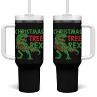 Christmas Dinosaur Tumbler With Handle Funny Tree Rex Xmas Light