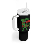 Christmas Dinosaur Tumbler With Handle Funny Tree Rex Xmas Light