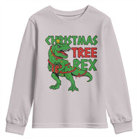 Christmas Dinosaur Youth Sweatshirt Funny Tree Rex Xmas Light - Wonder Print Shop