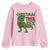 Christmas Dinosaur Youth Sweatshirt Funny Tree Rex Xmas Light - Wonder Print Shop