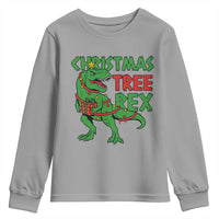 Christmas Dinosaur Youth Sweatshirt Funny Tree Rex Xmas Light - Wonder Print Shop