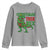Christmas Dinosaur Youth Sweatshirt Funny Tree Rex Xmas Light - Wonder Print Shop