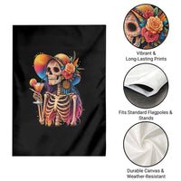 Funny Summer Sugar Skull Cocktail Lover Garden Flag