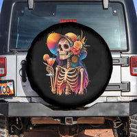 Funny Summer Sugar Skull Cocktail Lover Spare Tire Cover