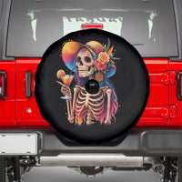 Funny Summer Sugar Skull Cocktail Lover Spare Tire Cover