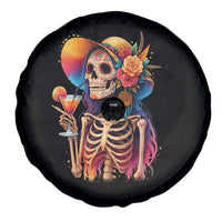 Funny Summer Sugar Skull Cocktail Lover Spare Tire Cover