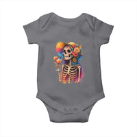 Funny Summer Sugar Skull Cocktail Lover Baby Onesie