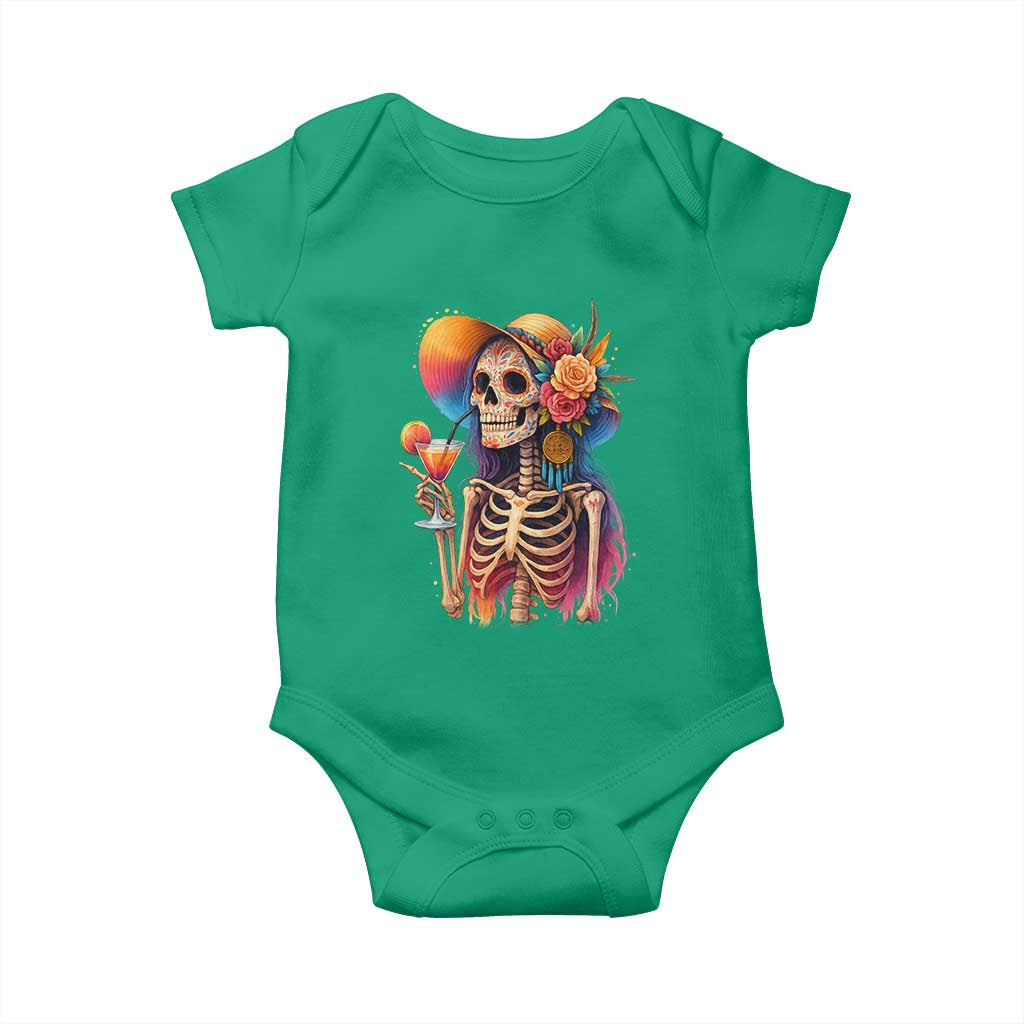 Funny Summer Sugar Skull Cocktail Lover Baby Onesie