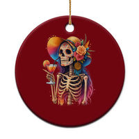 Funny Summer Sugar Skull Cocktail Lover Ceramic Ornament