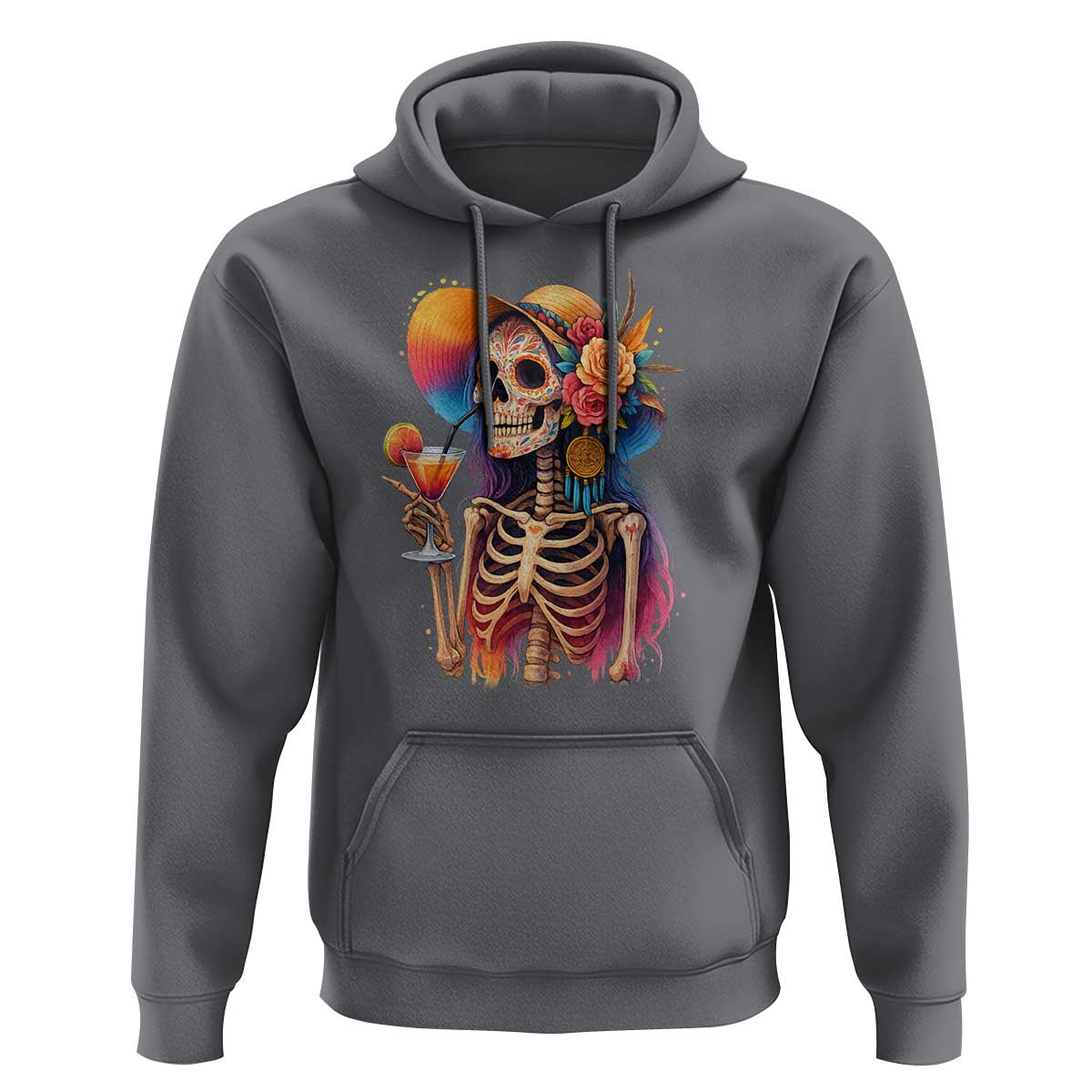 Funny Summer Sugar Skull Cocktail Lover Hoodie