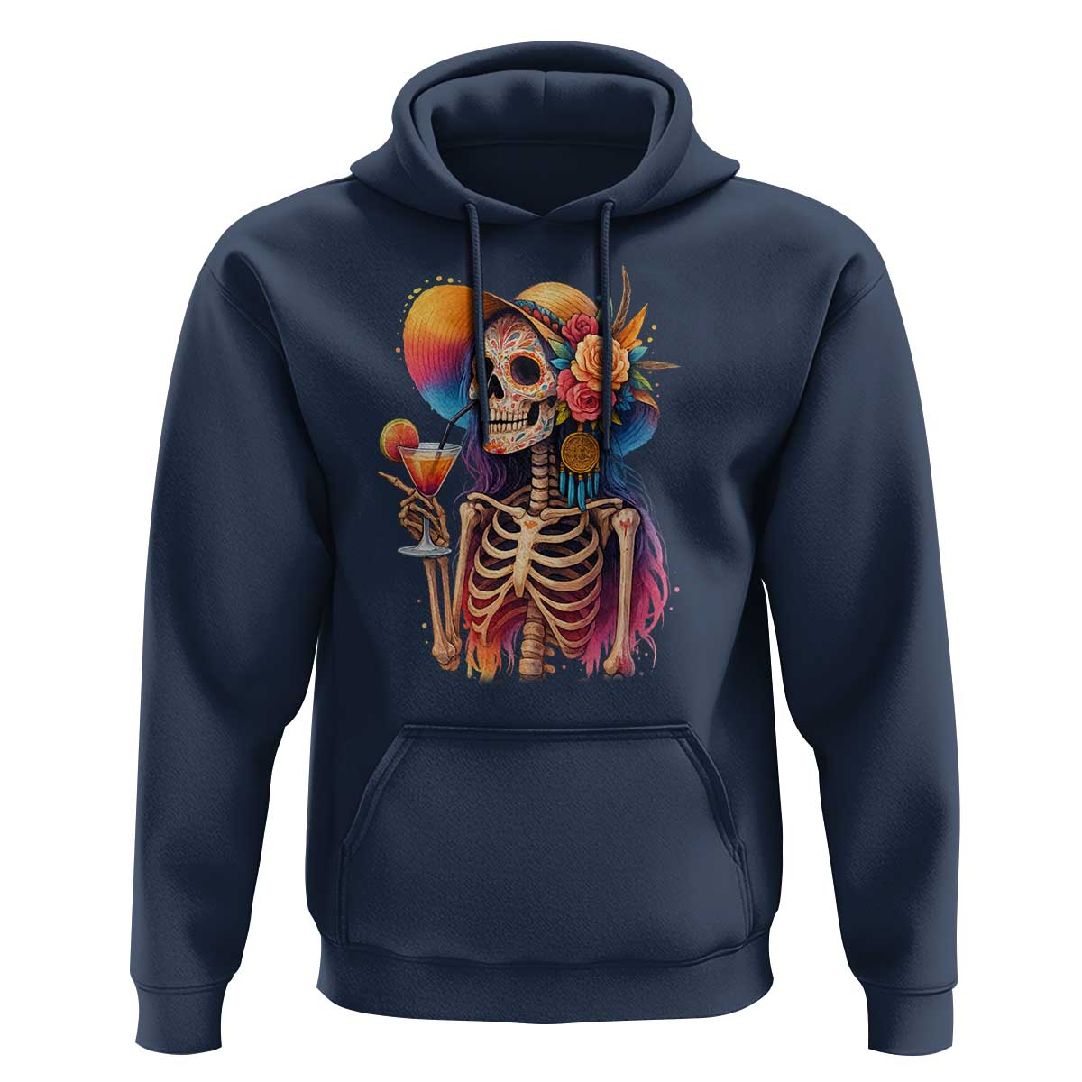 Funny Summer Sugar Skull Cocktail Lover Hoodie