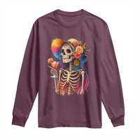 Funny Summer Sugar Skull Cocktail Lover Long Sleeve Shirt