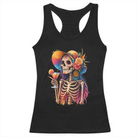 Funny Summer Sugar Skull Cocktail Lover Racerback Tank Top