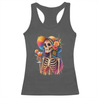 Funny Summer Sugar Skull Cocktail Lover Racerback Tank Top