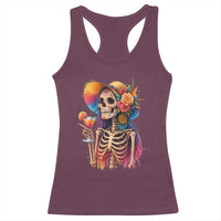 Funny Summer Sugar Skull Cocktail Lover Racerback Tank Top