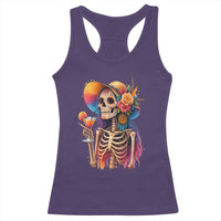 Funny Summer Sugar Skull Cocktail Lover Racerback Tank Top