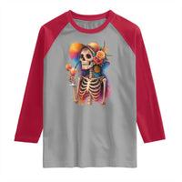 Funny Summer Sugar Skull Cocktail Lover Raglan Shirt